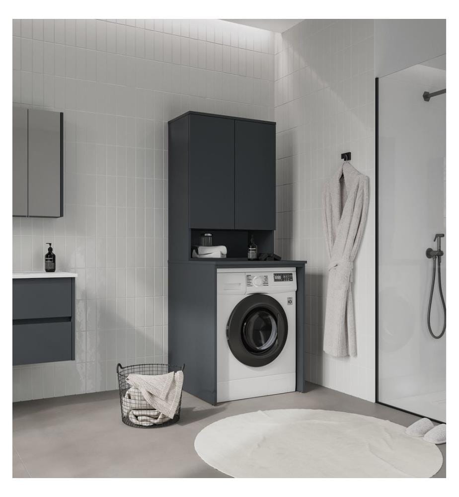 Badezimmerschrank matt anthrazit 100 % melaminbeschichtete MDF-Platte