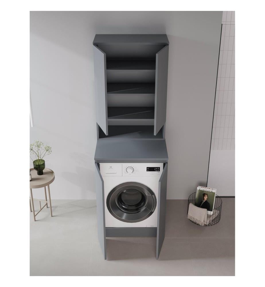Badezimmerschrank matt anthrazit 100 % melaminbeschichtete MDF-Platte