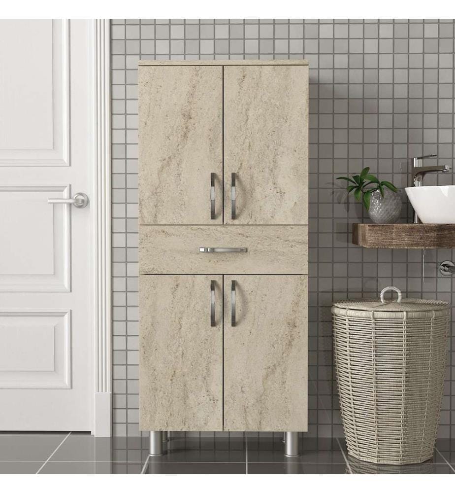 Badezimmerschrank Travertin 100 % melaminbeschichtete Spanplatte