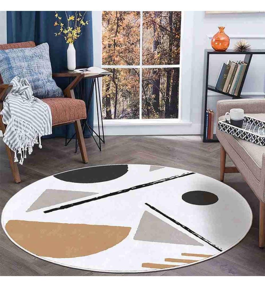 Tapis, blanc, 70% coton - 30% chenille, 200 x 200 cm