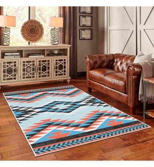 Teppich, Blau, 70% Baumwolle - 30% Chenille, 80 x 300 cm
