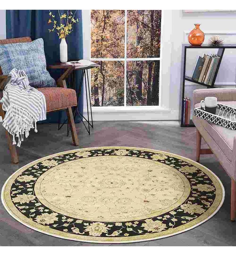 Tappeto, Crema, 70% cotone - 30% ciniglia, 120 x 120 cm