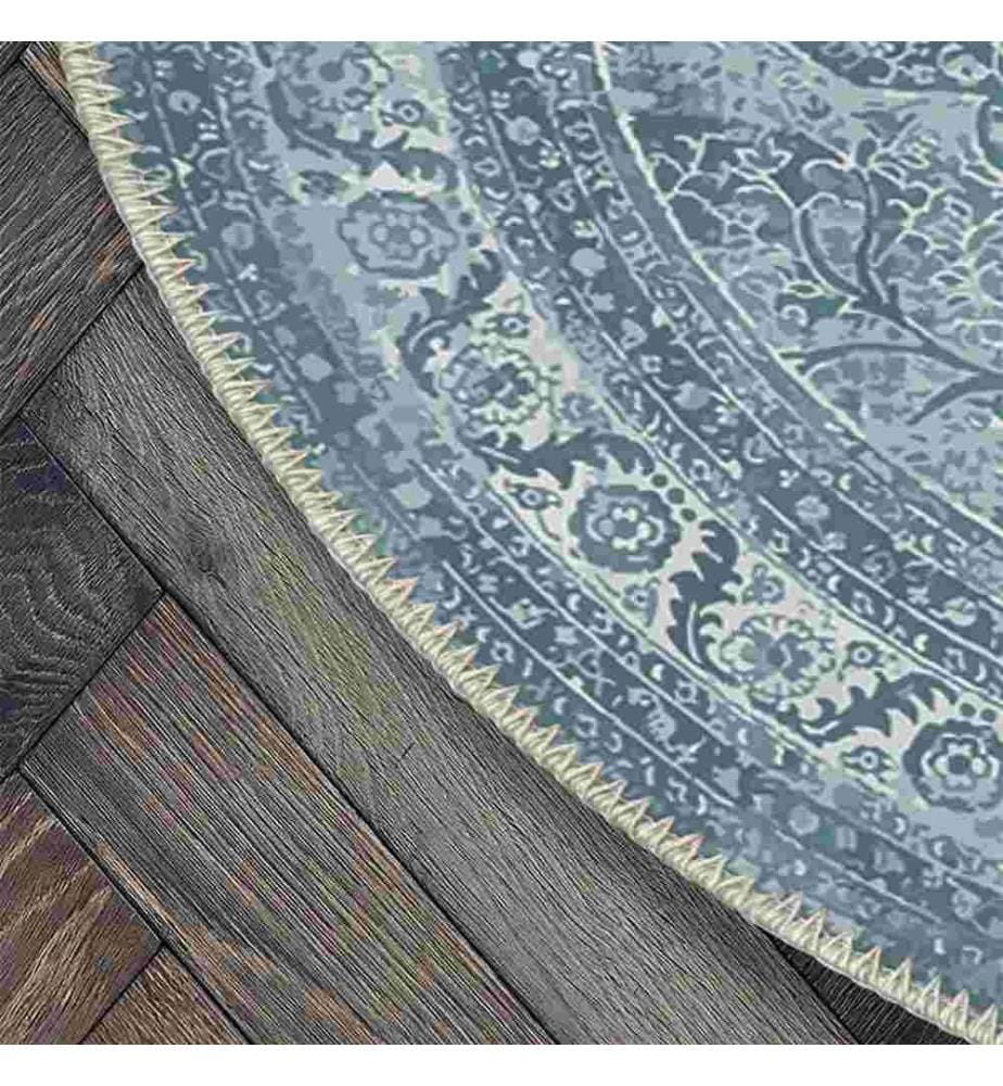 Tappeto, Blu, 70% Cotone - 30% Ciniglia, 130 x 130 cm