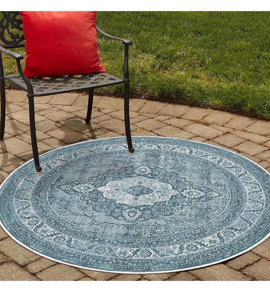 Tappeto, Blu, 70% cotone - 30% ciniglia, 200 x 200 cm
