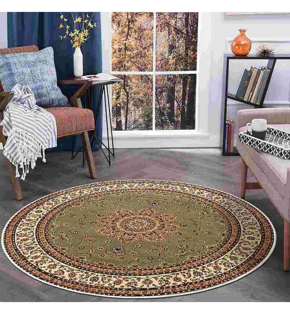 Tappeto, Verde, 70% Cotone - 30% Ciniglia, 180 x 180 cm