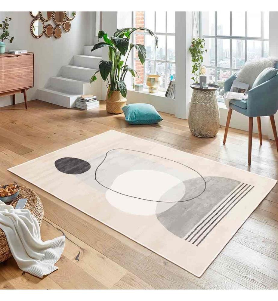 Tappeto, Crema, 70% cotone - 30% ciniglia, 60 x 100 cm