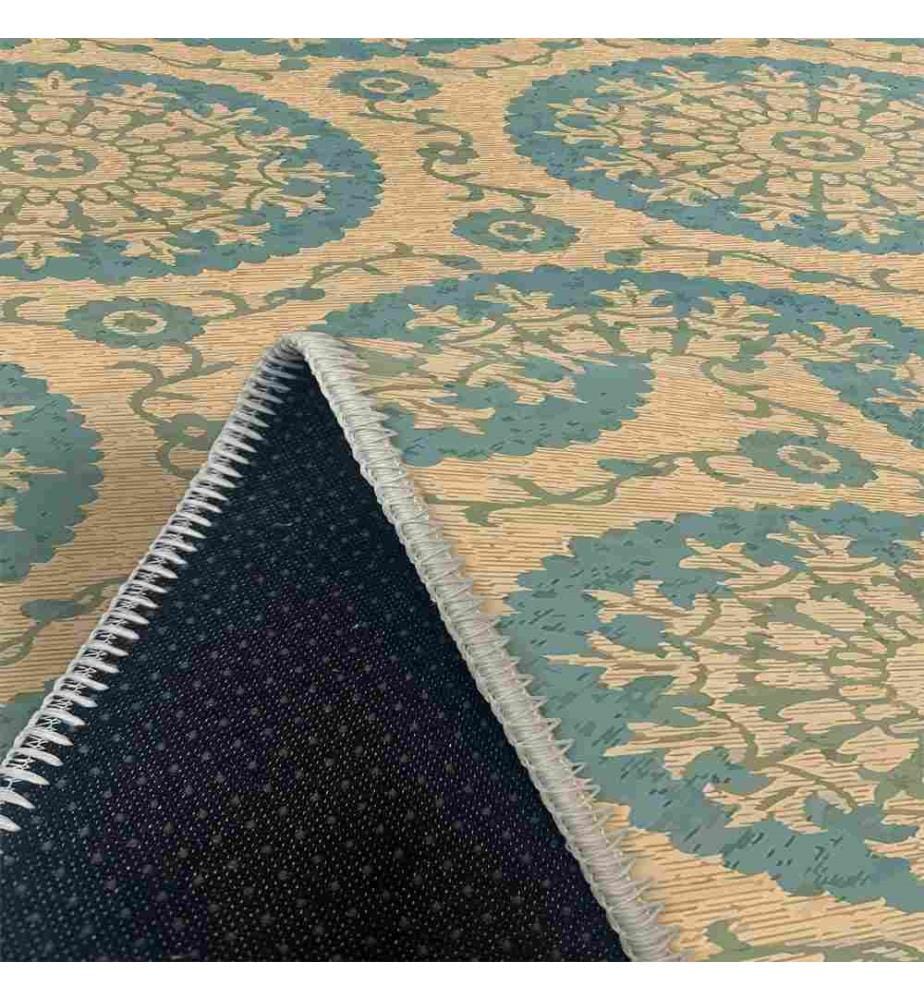 Tappeto, Blu, Crema, 70% Cotone - 30% Ciniglia, 80 x 120 cm