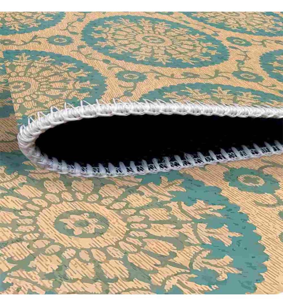 Tappeto, Blu, Crema, 70% Cotone - 30% Ciniglia, 120 x 180 cm