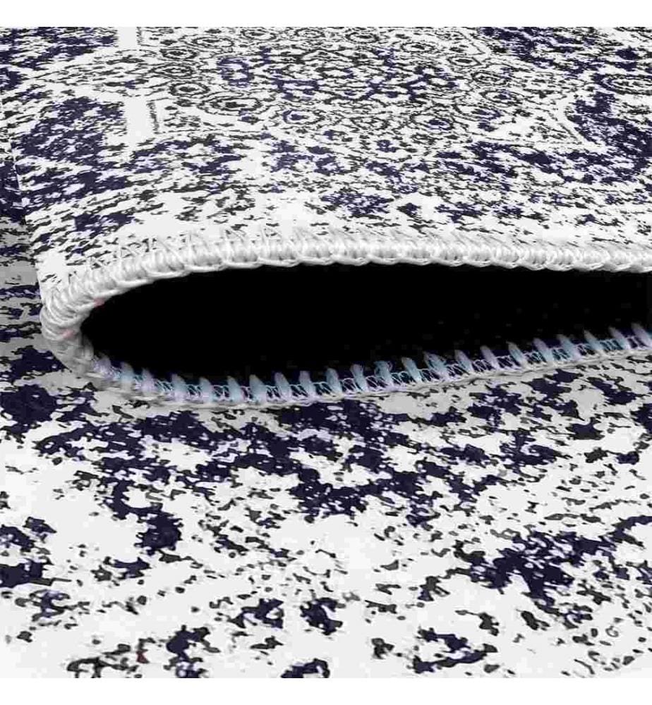 Tappeto, Bianco, Blu marino, 70% cotone - 30% ciniglia, 160 x 230 cm