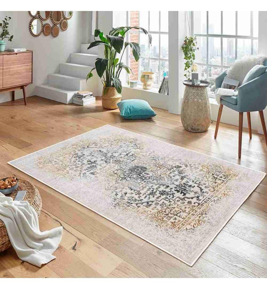 Tappeto, Crema, 70% cotone - 30% ciniglia, 100 x 300 cm