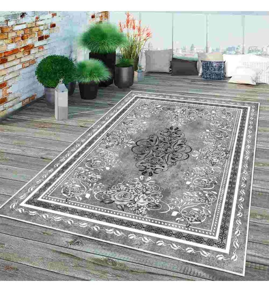 Tappeto, Grigio, 70% Cotone - 30% Ciniglia, 60 x 100 cm