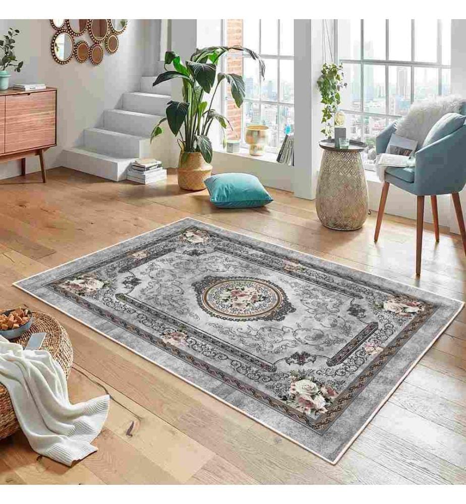 Tappeto, Grigio, 70% Cotone - 30% Ciniglia, 100 x 300 cm
