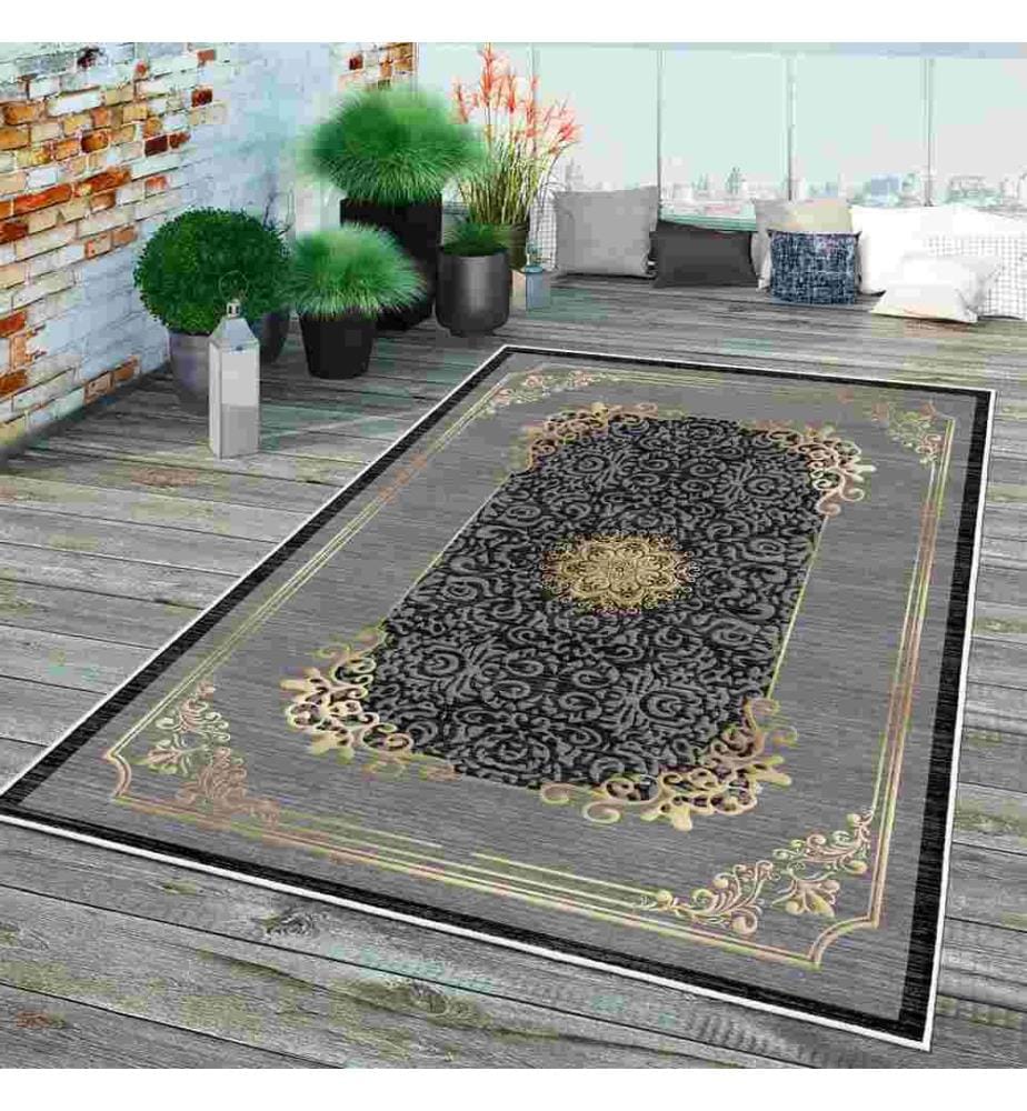 Tappeto, Grigio, 70% Cotone - 30% Ciniglia, 100 x 150 cm