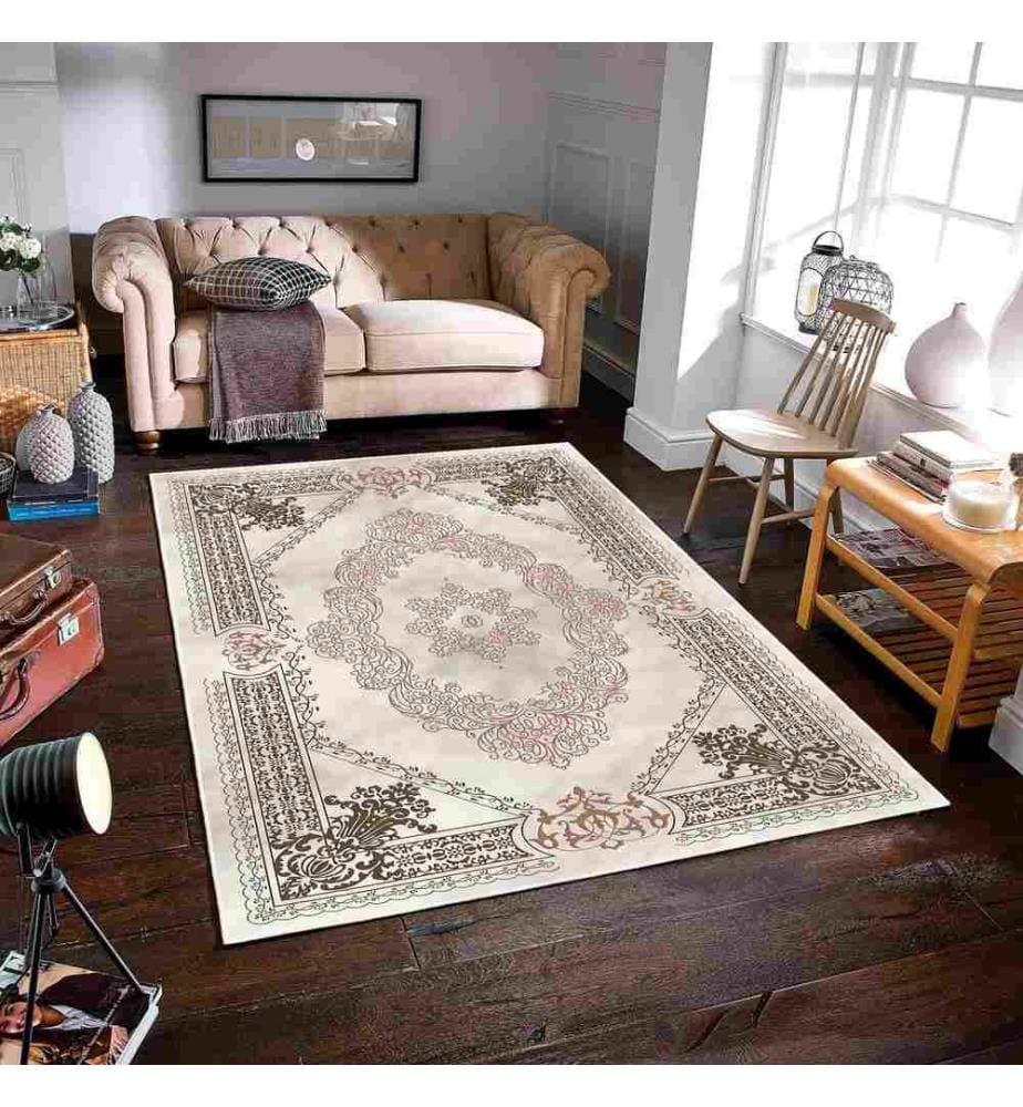 Tappeto, Crema, 70% cotone - 30% ciniglia, 60 x 100 cm