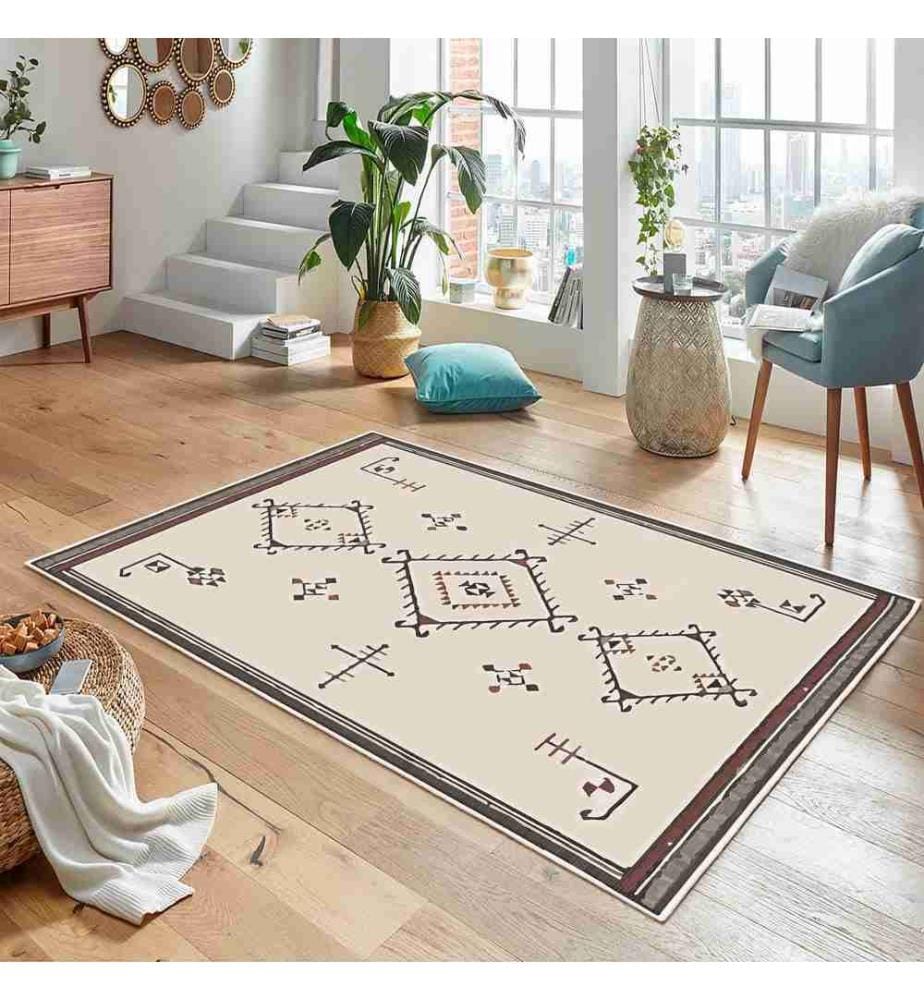 Tappeto, Crema, 70% cotone - 30% ciniglia, 80 x 150 cm