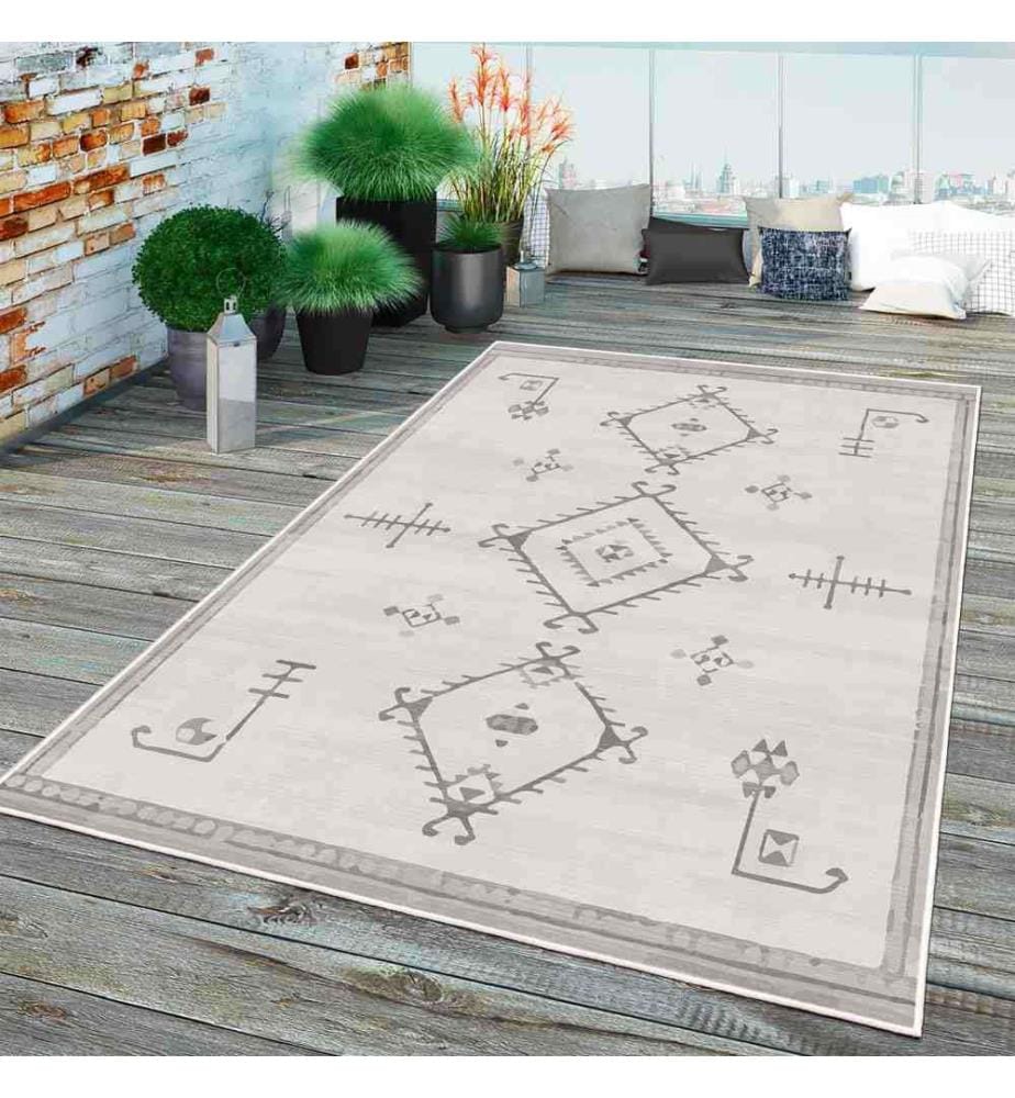 Tappeto, Crema, 70% cotone - 30% ciniglia, 100 x 300 cm