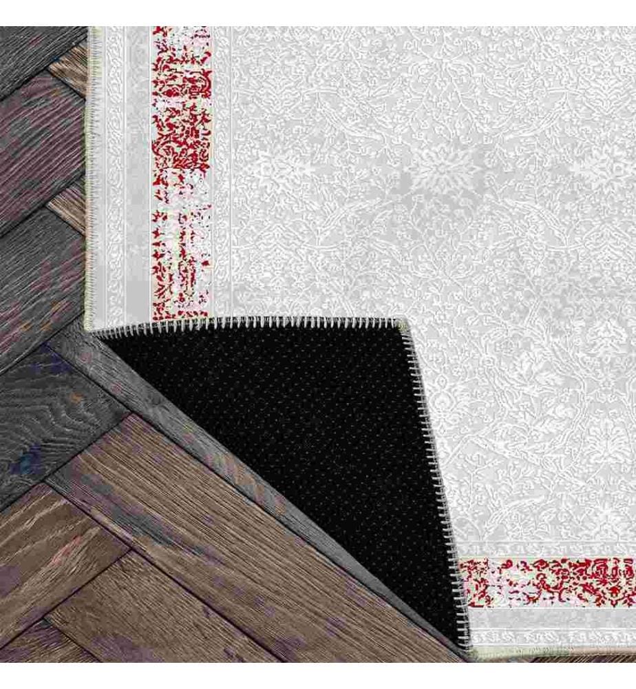 Tappeto, Grigio, Rosso, 70% Cotone - 30% Ciniglia, 200 x 300 cm