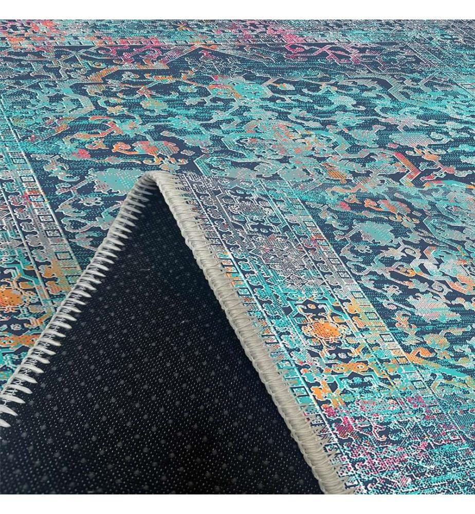 Tappeto, Blu, 70% Cotone - 30% Ciniglia, 80 x 150 cm