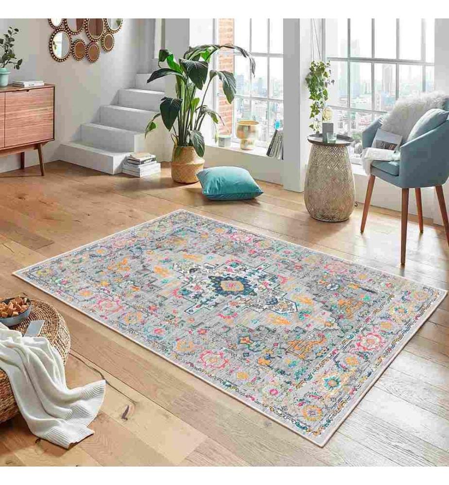 Tappeto, Grigio, 70% Cotone - 30% Ciniglia, 100 x 300 cm