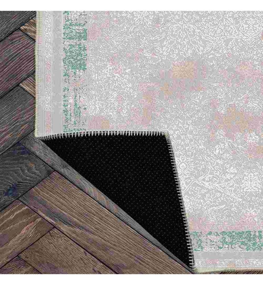 Tappeto, Grigio, Verde, 70% Cotone - 30% Ciniglia, 60 x 100 cm