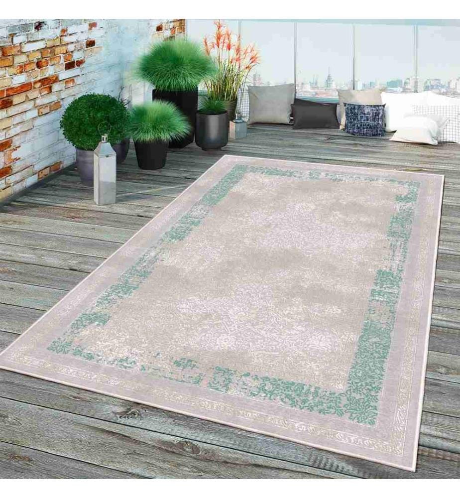 Tappeto, Grigio, Verde, 70% Cotone - 30% Ciniglia, 80 x 200 cm