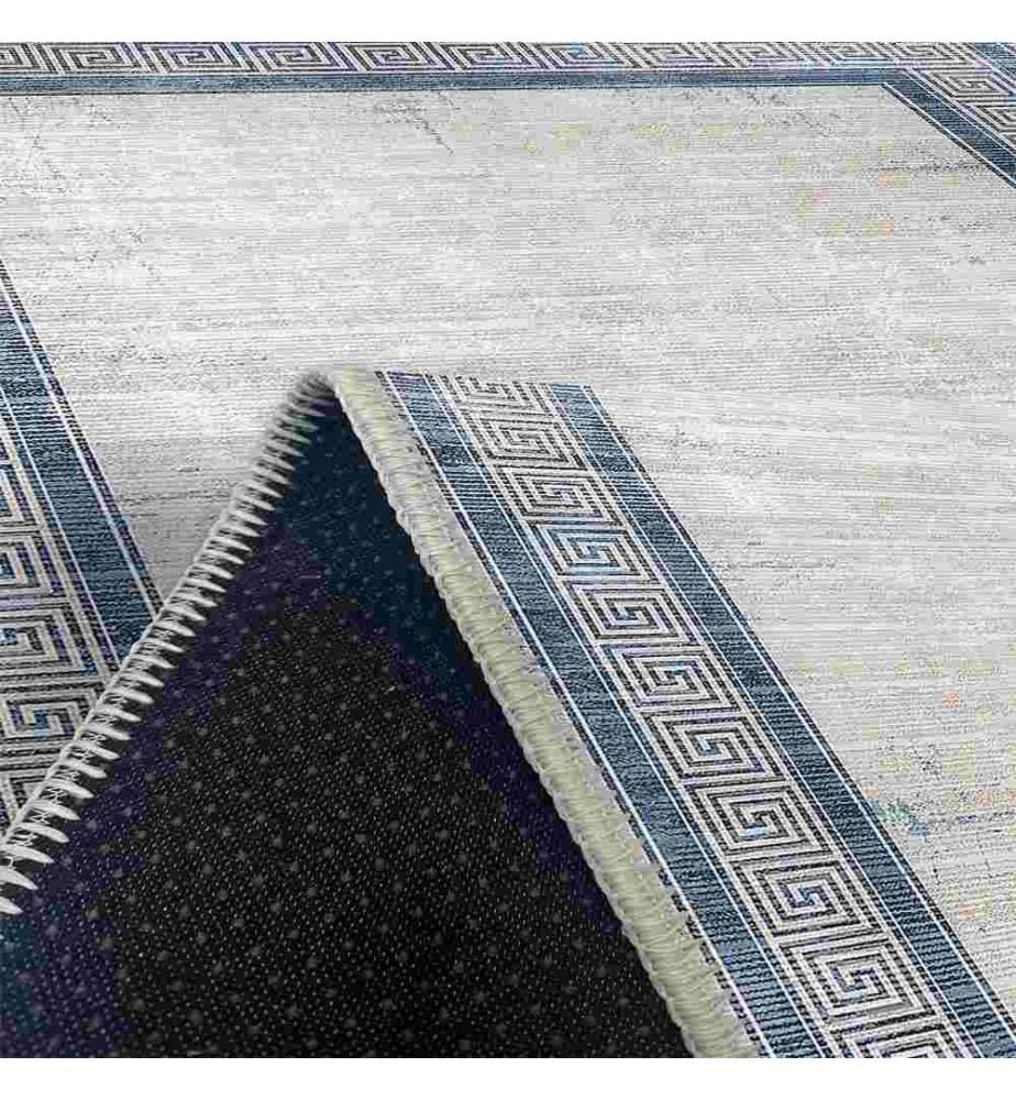 Tappeto, Grigio, Blu, 70% Cotone - 30% Ciniglia, 80 x 300 cm