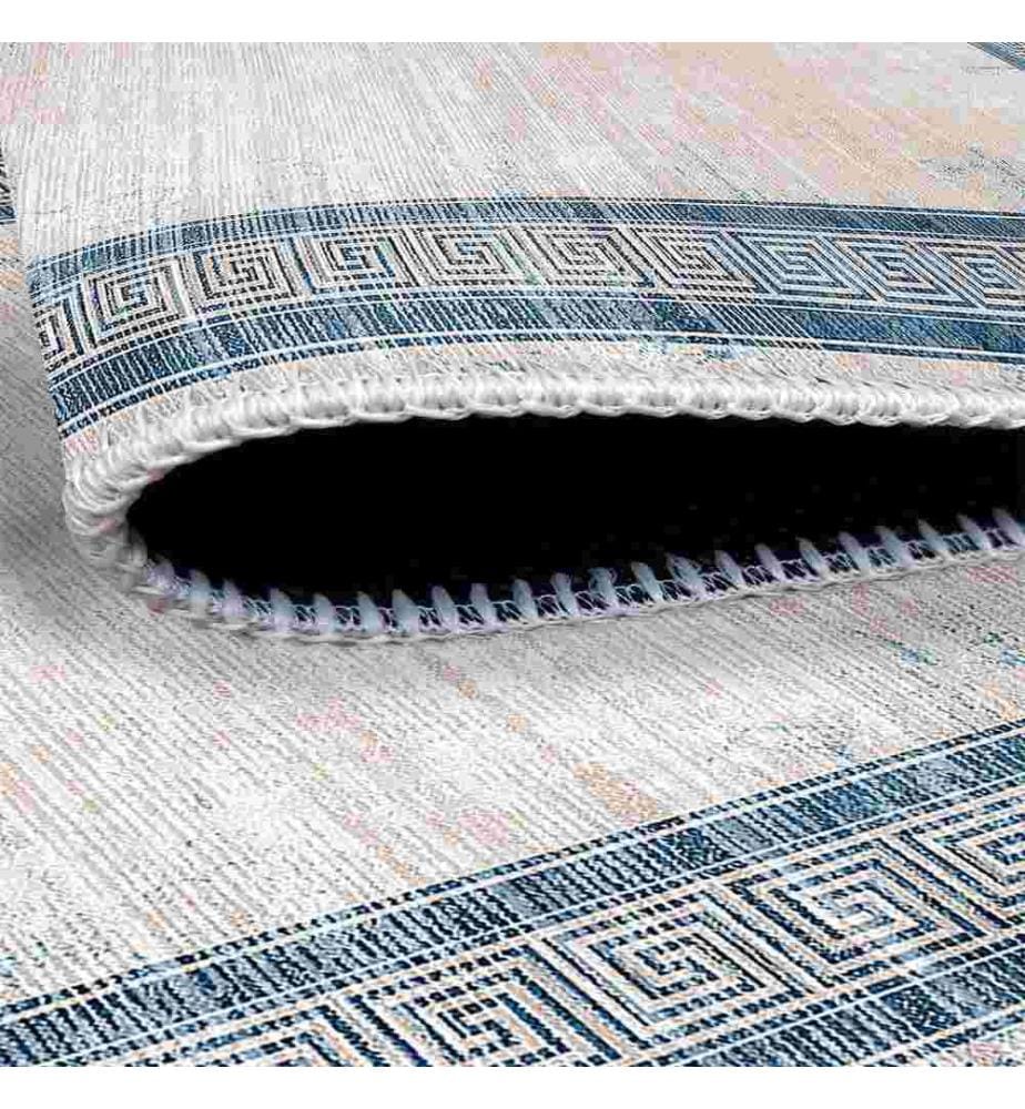 Tappeto, Grigio, Blu, 70% Cotone - 30% Ciniglia, 80 x 300 cm