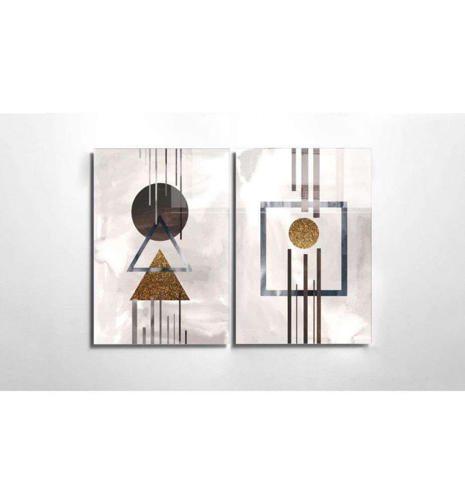 Dekoratives Gemälde aus gehärtetem Glas, 2 Stück, Multicolor, gehärtetes Glas