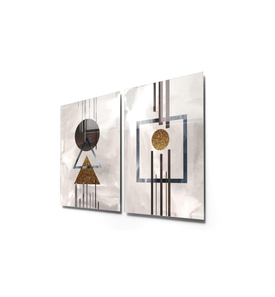 Dekoratives Gemälde aus gehärtetem Glas, 2 Stück, Multicolor, gehärtetes Glas