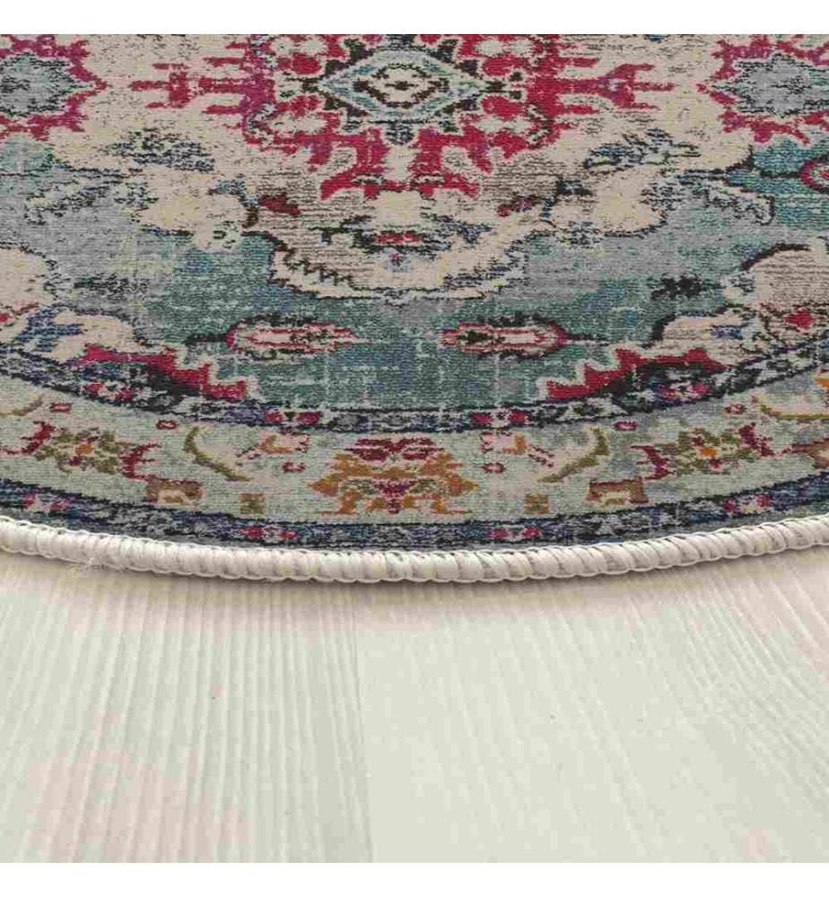 Tapis, Turquoise, 70% Coton - 30% Polyester, Semelle : 100% COTON, 150 x 150 cm