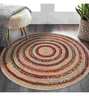 Rug, Multicolor, 70% Cotton - 30% Polyester, Sole: 100% COTTON, 150 x 150 cm