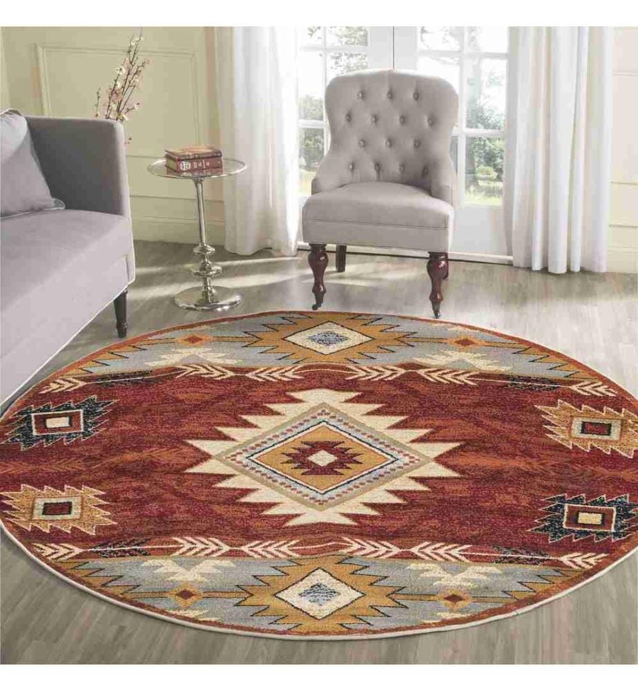 Tapis, Orange, 70% Coton - 30% Polyester, Semelle : 100% COTON, 110 x 110 cm