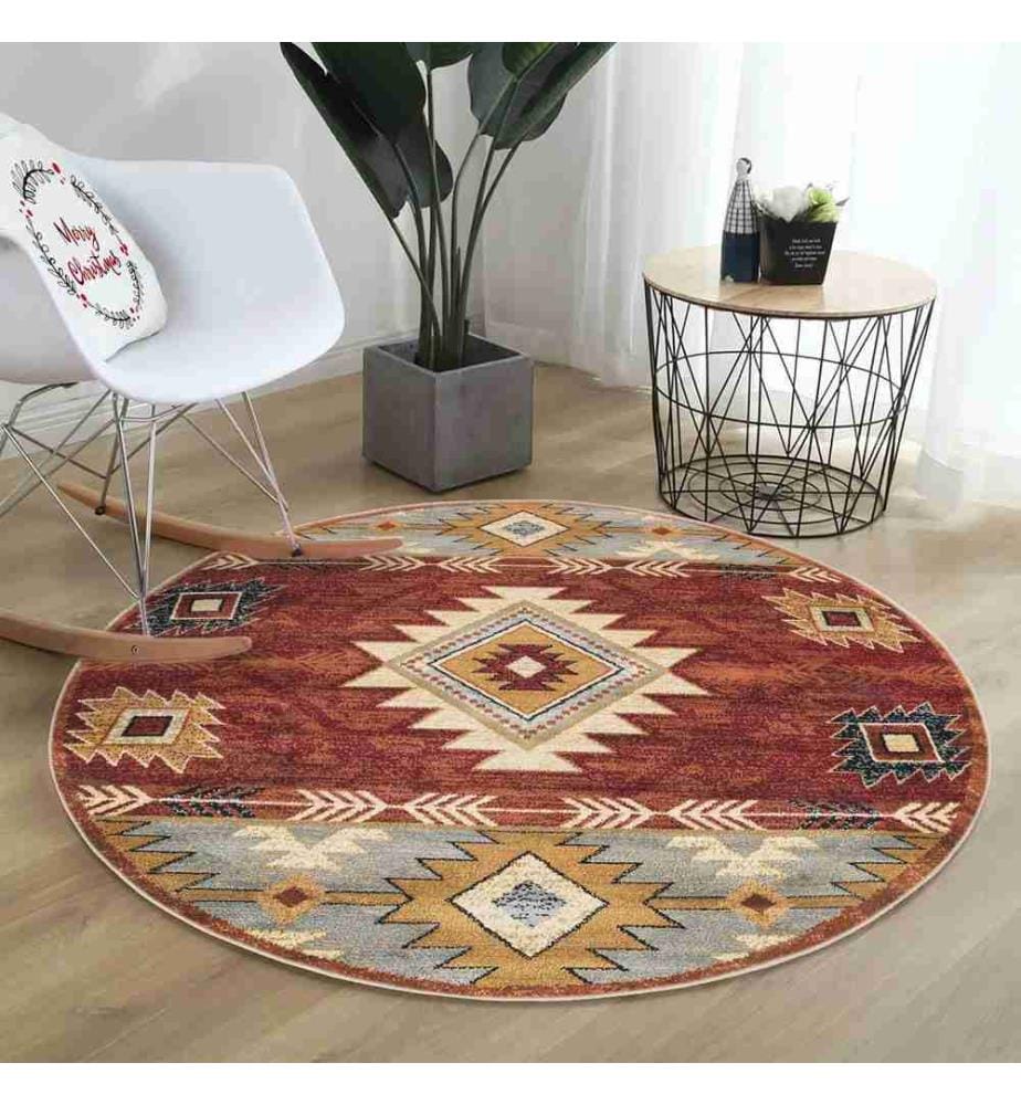 Tapis, Orange, 70% Coton - 30% Polyester, Semelle : 100% COTON, 110 x 110 cm