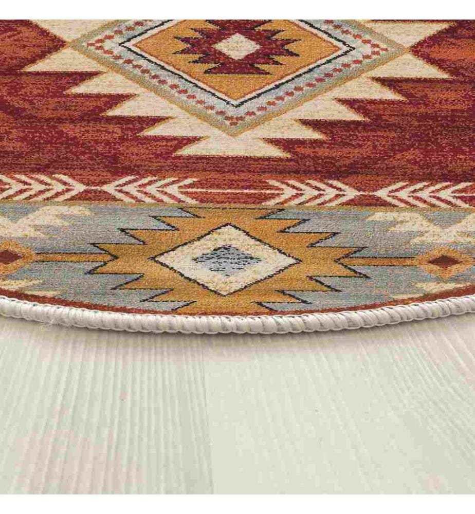 Tapis, Orange, 70% Coton - 30% Polyester, Semelle : 100% COTON, 110 x 110 cm