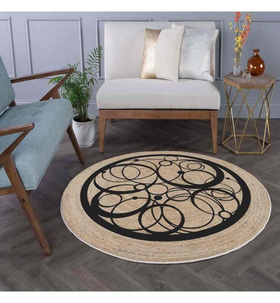 Teppich, Creme, 70% Baumwolle - 30% Polyester, Sohle: 100% COTTON, 120 x 120 cm