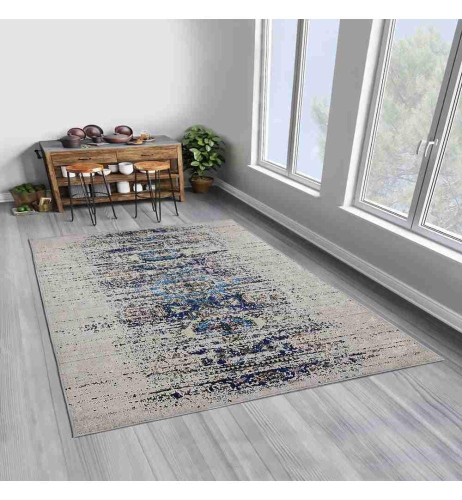Teppich, Grau, 70% Baumwolle - 30% Polyester, 80 x 150 cm