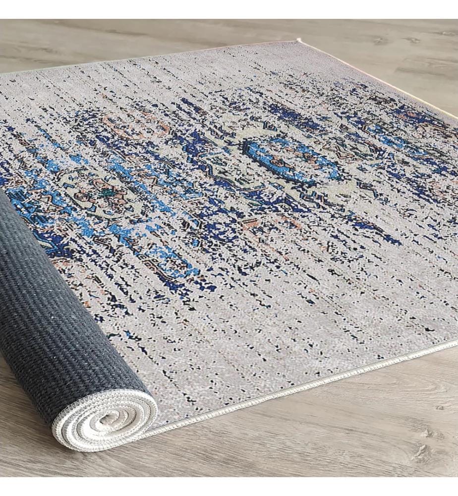 Teppich, Grau, 70% Baumwolle - 30% Polyester, 80 x 150 cm