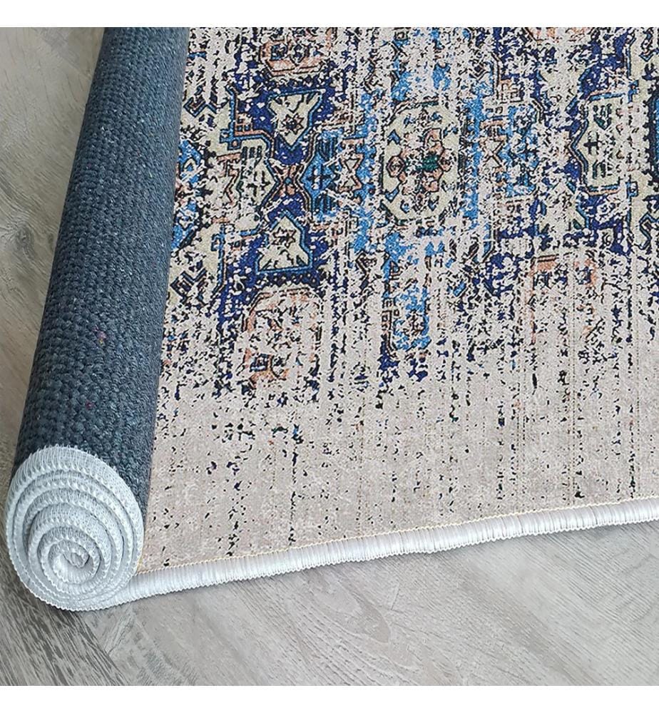 Teppich, Grau, 70% Baumwolle - 30% Polyester, 80 x 150 cm