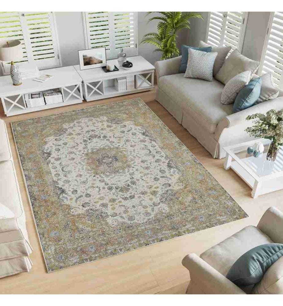 Tapis, vert, 70% coton - 30% polyester, 80 x 120 cm