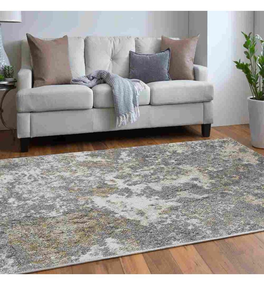 Teppich, Grau, 70% Baumwolle - 30% Polyester, 80 x 150 cm