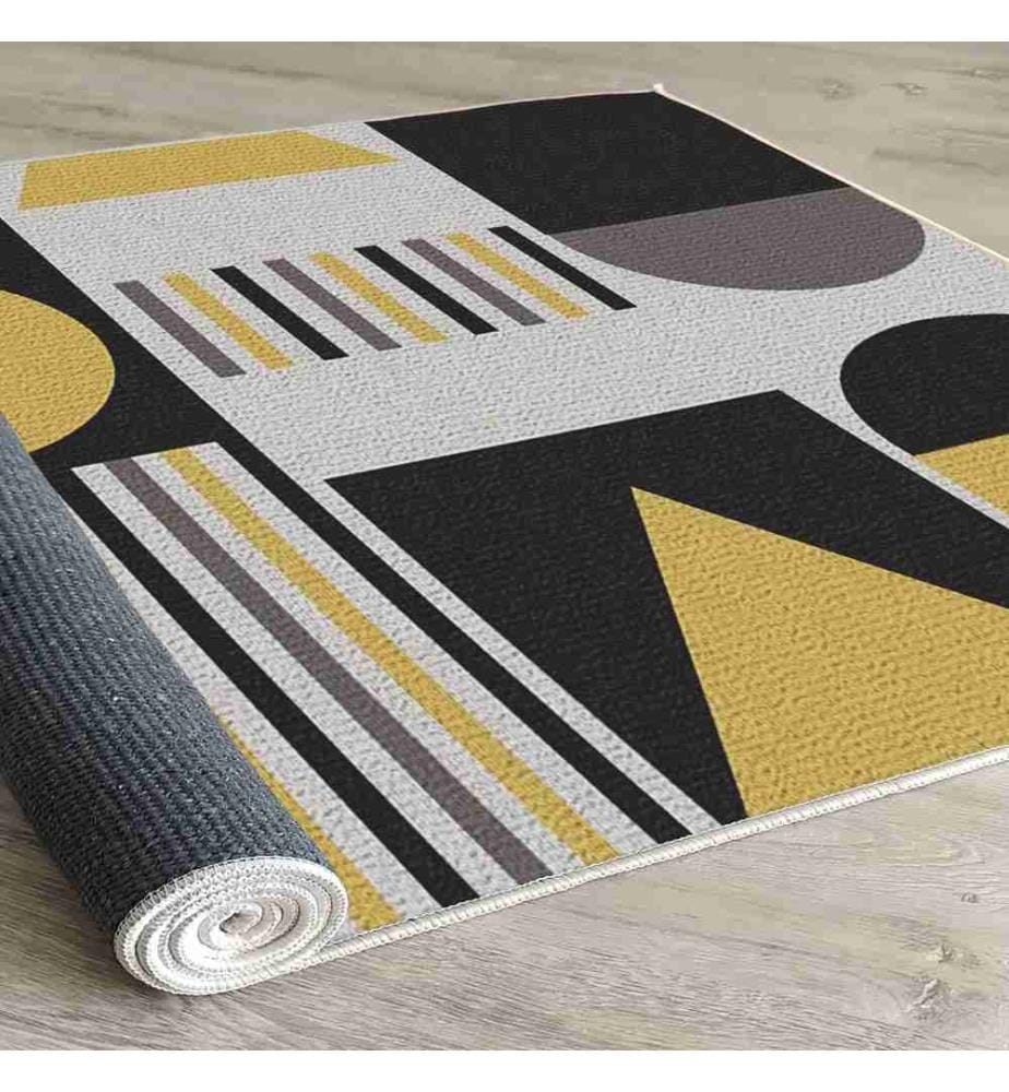 Teppich, Gelb, 70% Baumwolle - 30% Polyester, 120 x 180 cm