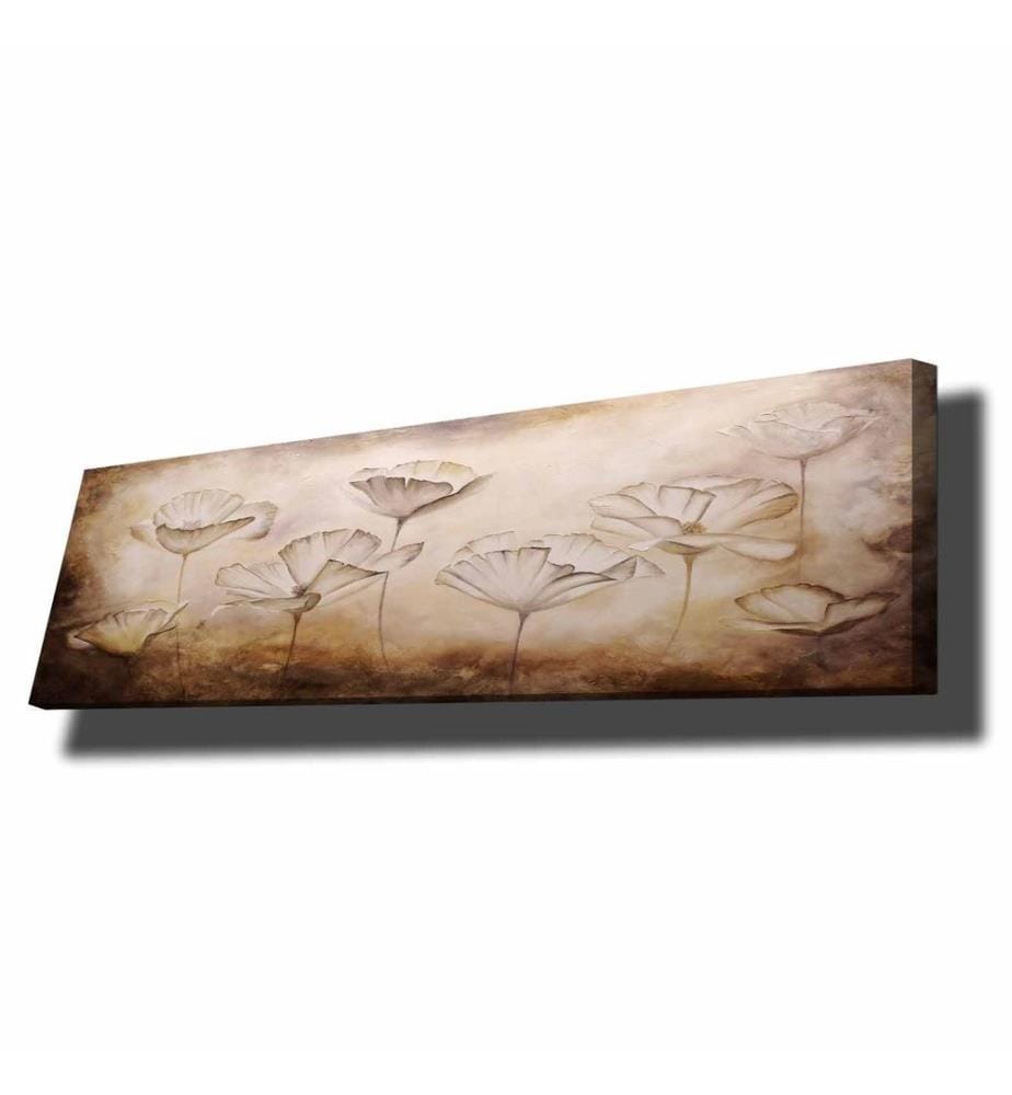 Dekoratives Leinwandgemälde, Beige, Nerz, Braun, 100% Leinwand, Kiefernholzrahmen