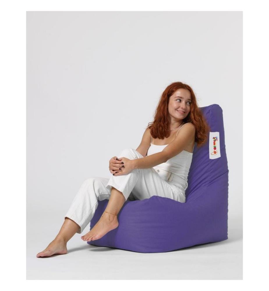 Garten-Sitzsack, lila, hochdichter, recycelter Styropor, Polyester-Gewebe