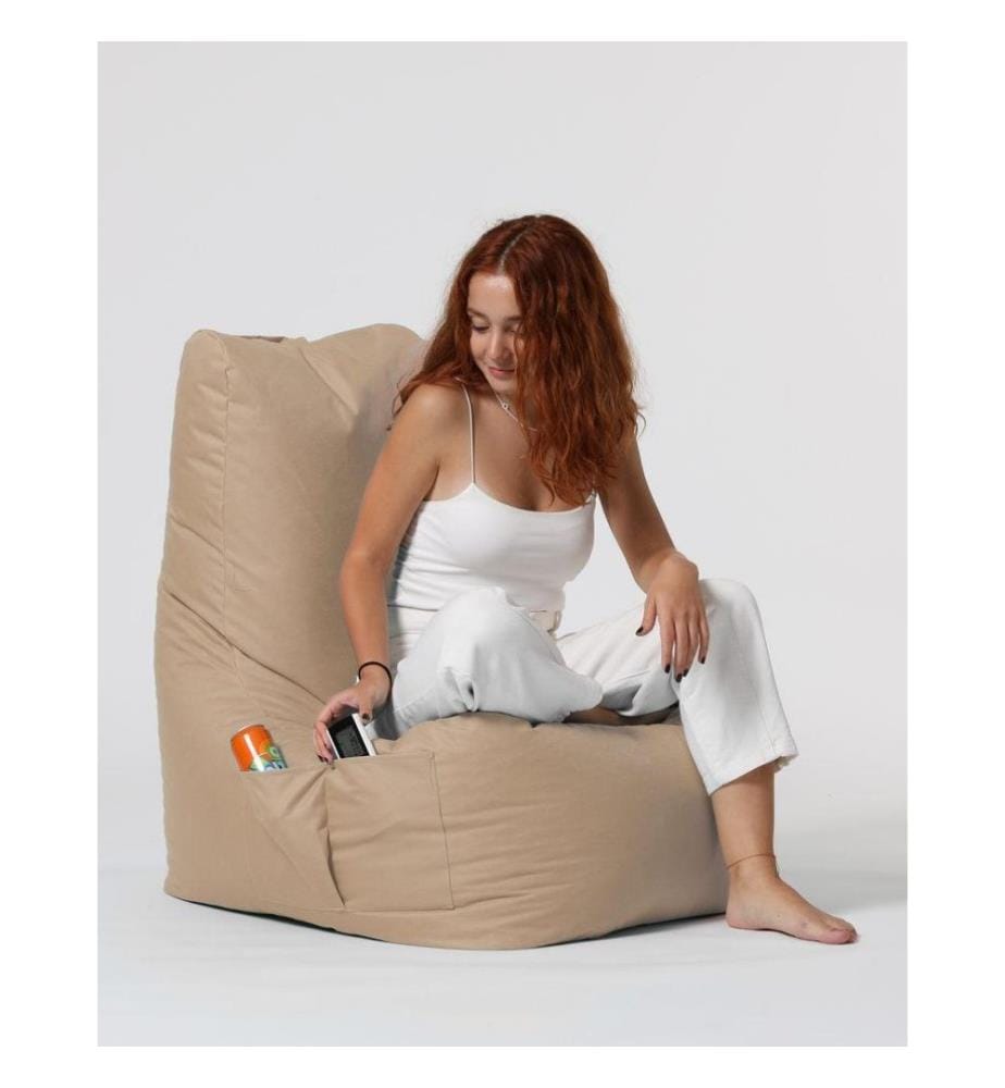 Garten-Sitzsack, Nerz, hochdichter, recycelter Styropor, Polyester-Gewebe