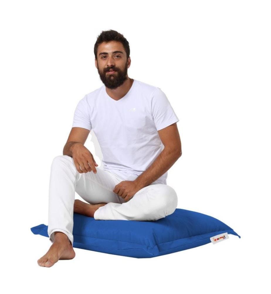 Coussin de jardin, bleu, polystyrène recyclé haute densité, tissu polyester