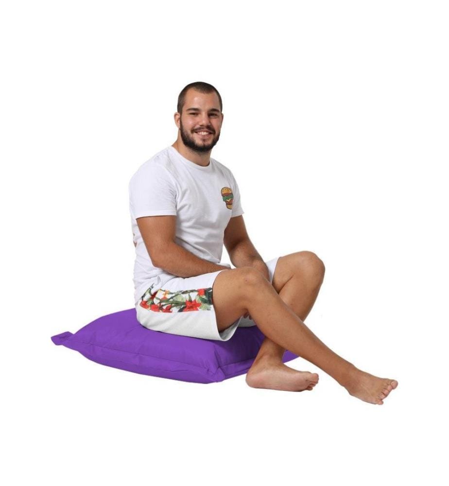 Coussin de jardin, violet, polystyrène recyclé haute densité, tissu polyester
