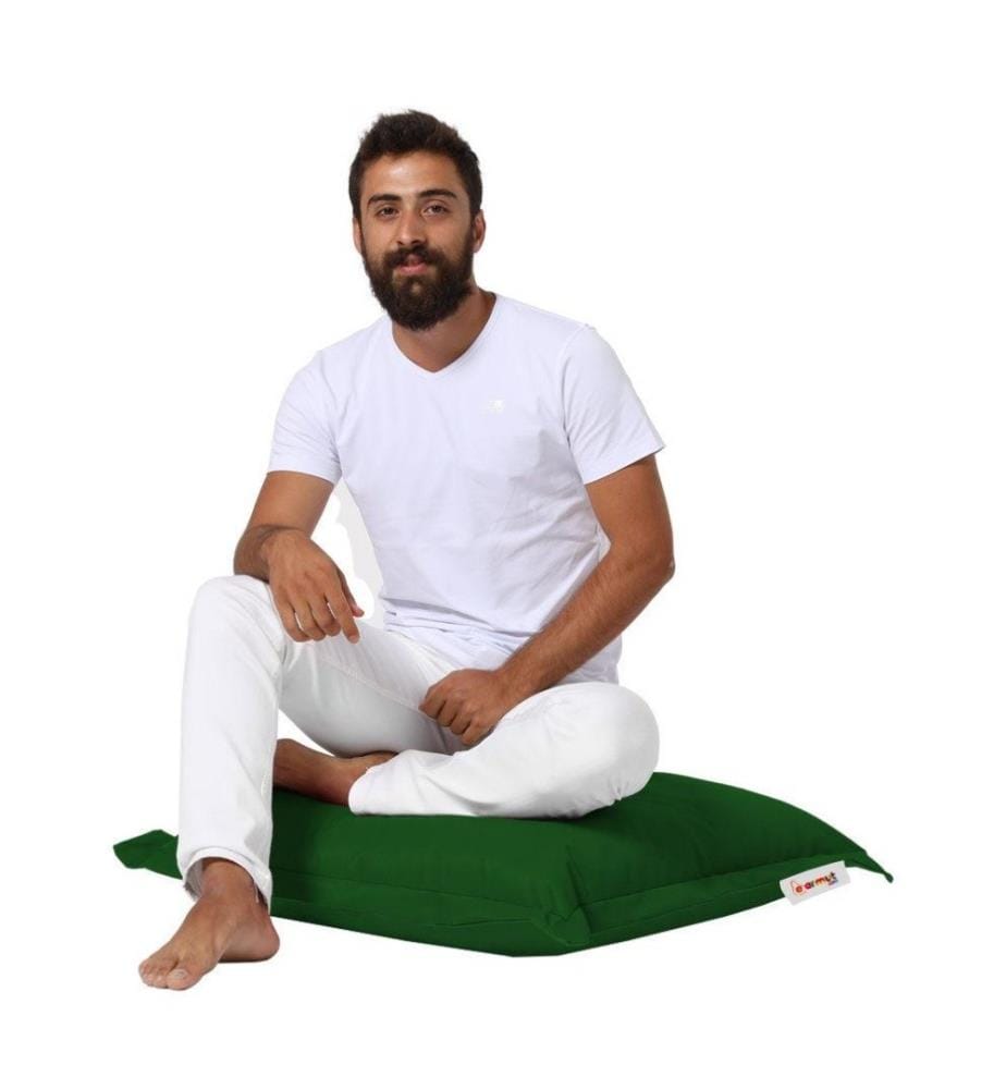 Coussin de jardin, vert, polystyrène recyclé haute densité, tissu polyester