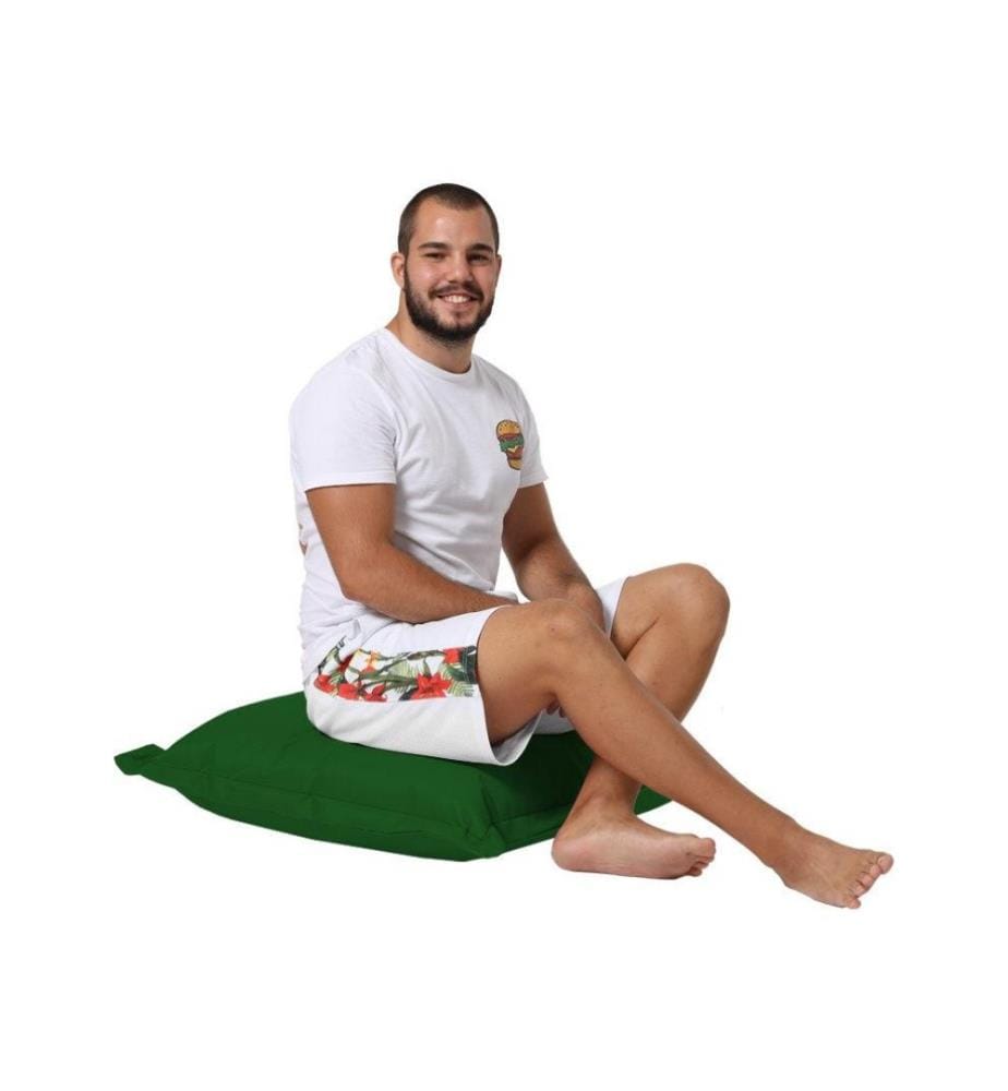 Coussin de jardin, vert, polystyrène recyclé haute densité, tissu polyester