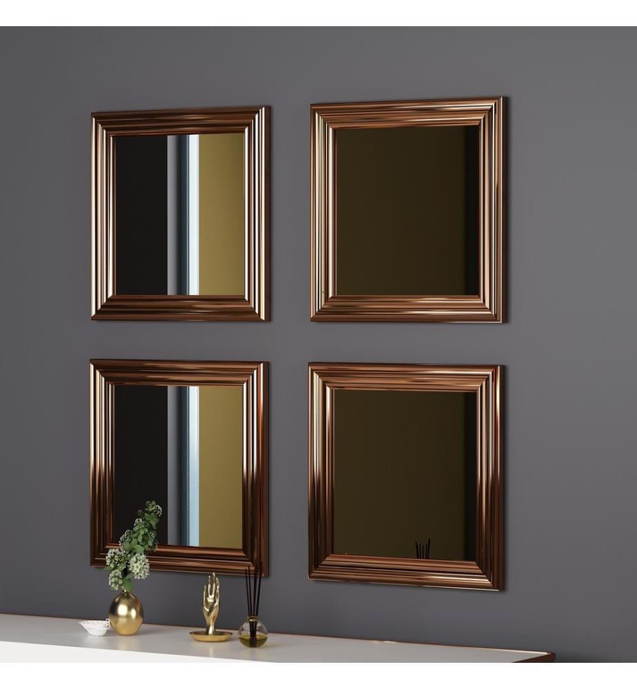 Set A Specchio, 4 Pezzi, Bronzo, MDF