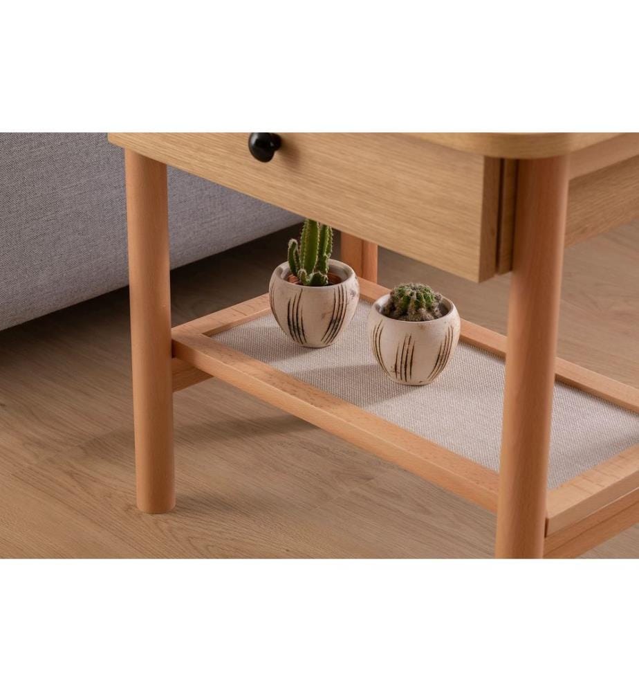 Table de nuit, Naturel, Bois, MDF, Pieds en bois